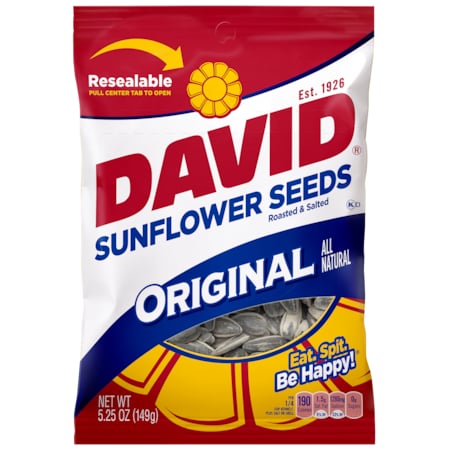 David David Original Sunflower Seeds 5.25 oz., PK12 2620046170